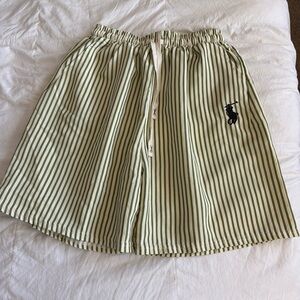 Polo by Ralph Lauren Green and Cream Striped Skater Skirt
